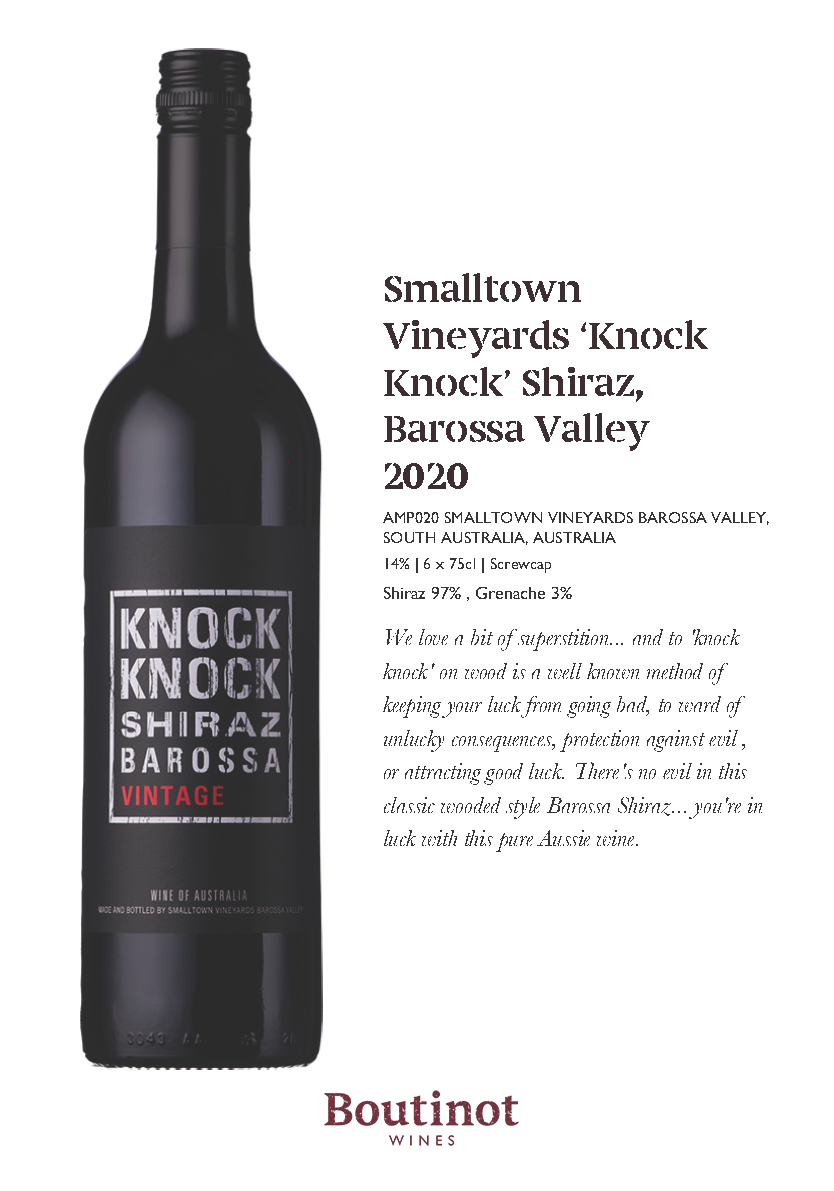 KNOCK KNOCK BAROSSA SHIRAZ 2020, 14.5%